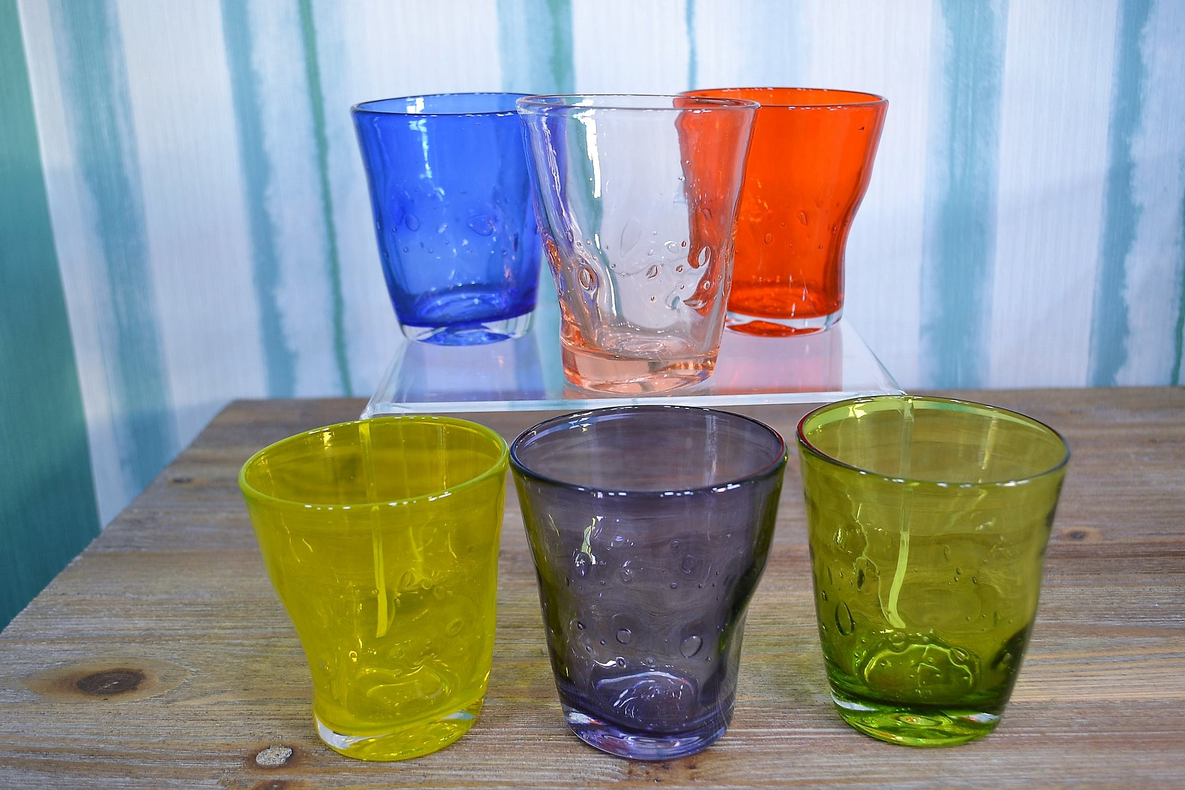 Set 6 Bicchieri eolo in pasta di vetro colorato h. 10 cm. Onlylux - Free  Fantasy